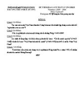 Đề thi khảo sát chất lượng học kỳ II môn Lịch sử Lớp 9 - Năm học 2015-2016 - Trường THCS Nhuế Dương (Có đáp án)